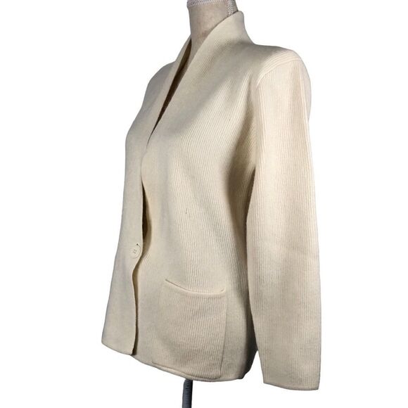 SML Sport Vintage Sweater Blazer Lambswool Angora Cream Size Small NWT - Picture 2 of 12